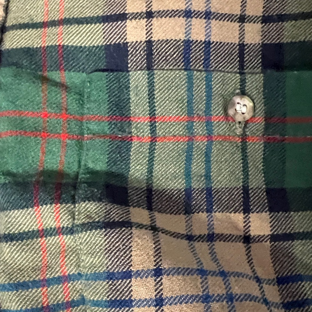 Pendleton Trendy Fall Green Plaid Flannel Shirt - Picture 9 of 9